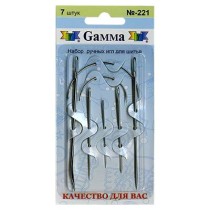 Иглы для шитья ручные " Gamma" для шитья N- 221 в блистере 7 шт. с матрасными иглами