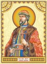 Схема для вышивки иконы бисером на холсте «Святой Борис»