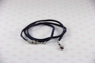 Шнур бархатный с замком чёрный