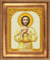 Рисунок на ткани для вышивки бисером И-5191 Преподобный Алексей Человек Божий 13,5х17см