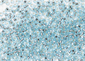 Бисер Япония MIYUKI Seed Beads 15/0 5г 0018 аква серебряная линия внутри